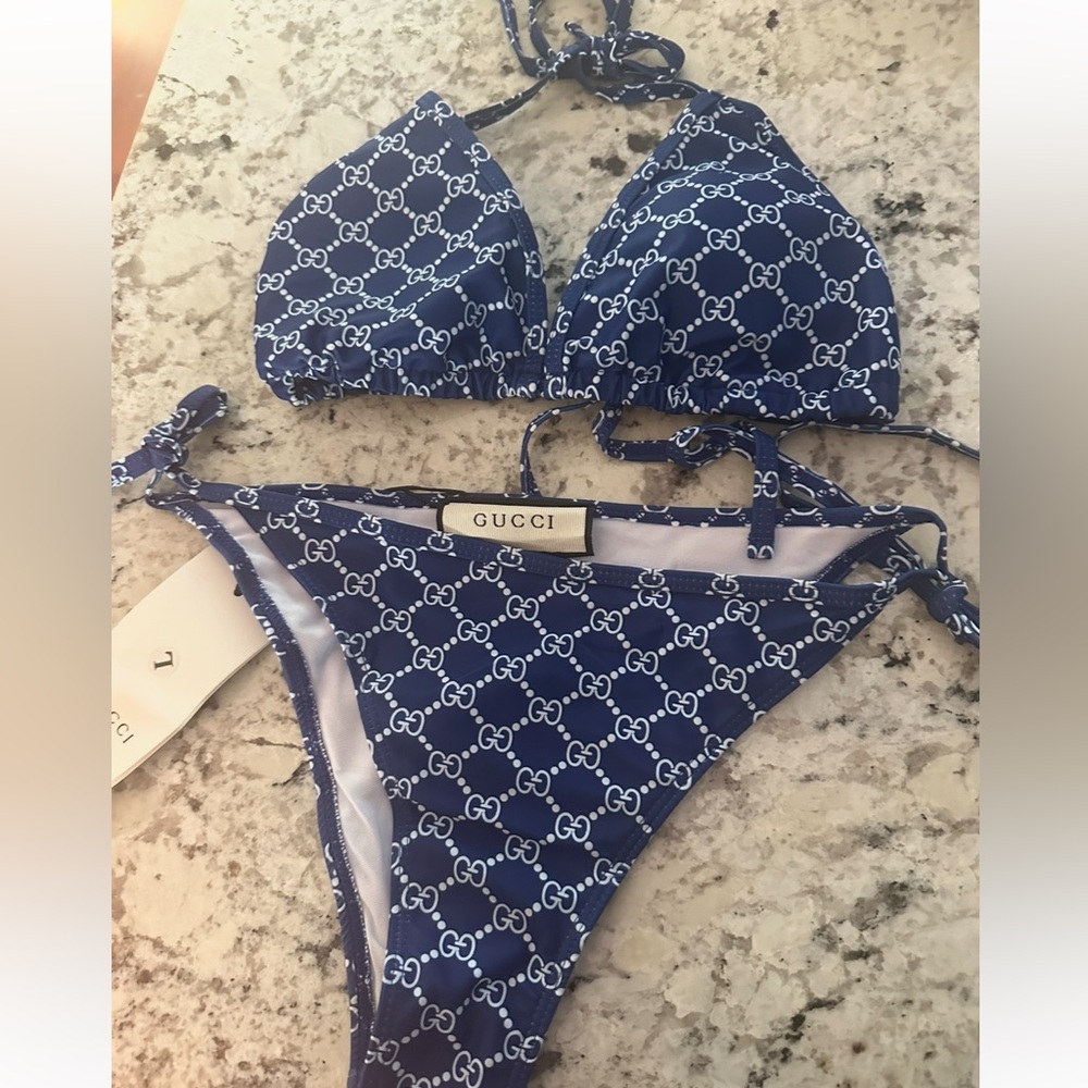 Gucci Royal Blue Monogram Swimwear